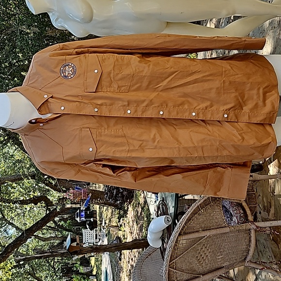 Wyoming Traders XXL FORMER TEXAS RANGERS rust brown cotton Blend pearl snaps - Picture 1 of 11
